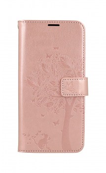 Knížkové pouzdro Mezzo na Xiaomi Redmi Note 11 Strom s kočičkou růžové