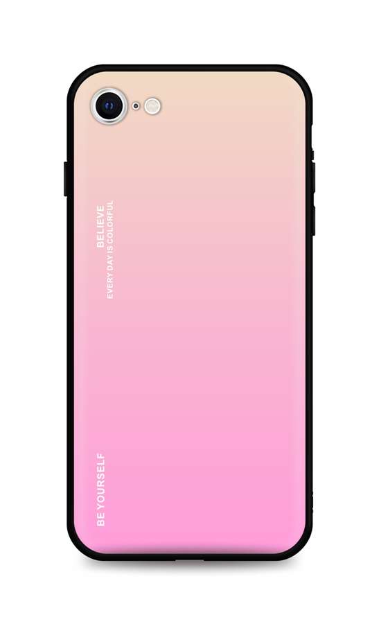 Zadní pevný kryt LUXURY na iPhone SE 2022 duhový meruňkový