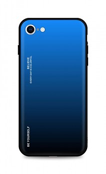 Zadní pevný kryt LUXURY na iPhone SE 2022 duhový modrý