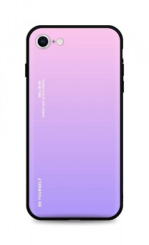 Zadní pevný kryt LUXURY na iPhone SE 2022 duhový růžový