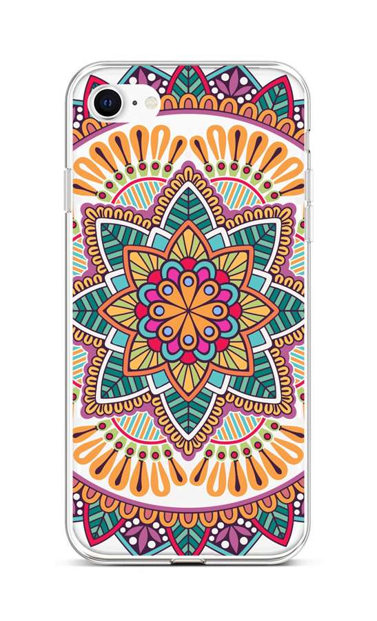 Zadní silikonový kryt na iPhone SE 2022 Happy Mandala