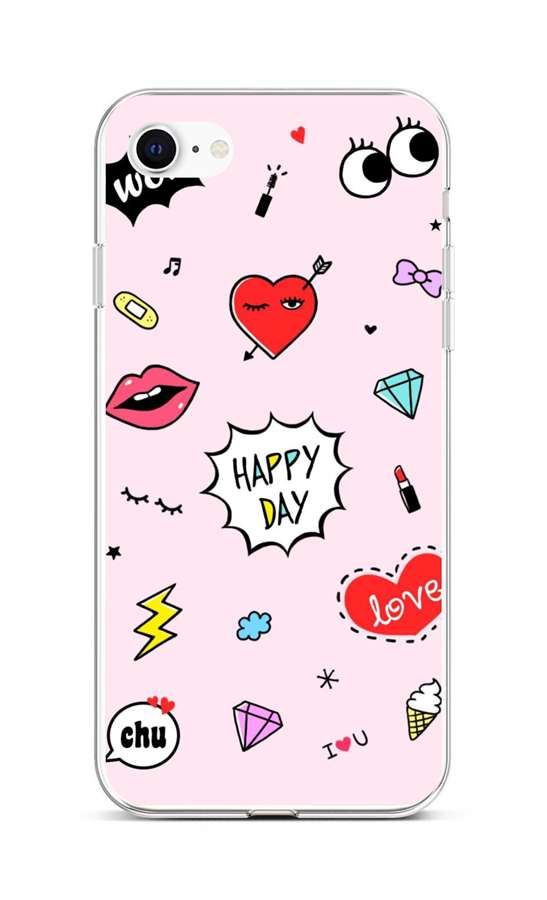 Zadní silikonový kryt na iPhone SE 2022 Happy Day