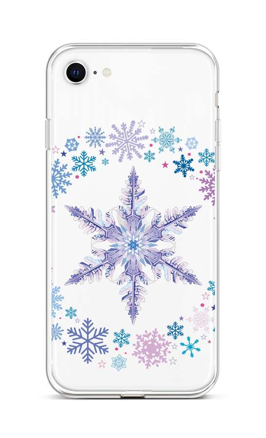 Levně Kryt TopQ iPhone SE 2022 silikon Snowflake 73956 (pouzdro neboli obal na mobil iPhone SE 2022)