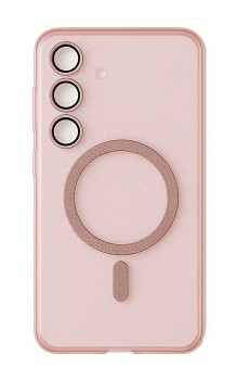 Kryt Glitter MagSafe pro Samsung Galaxy S26 růžovo-průhledný