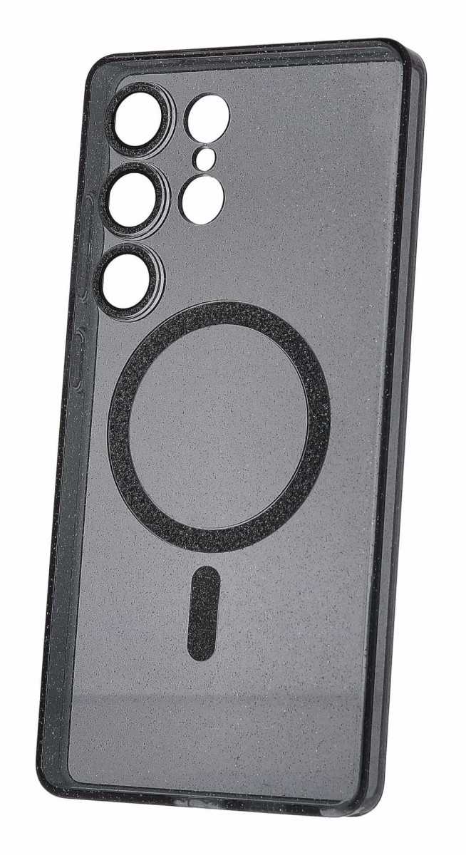 Kryt Glitter MagSafe pro Samsung Galaxy S26 Ultra černo-průhledný