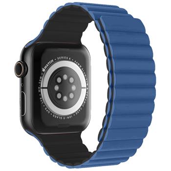 Řemínek Swissten pro Apple Watch silikonový - magnetic 38-40 mm modro/černý