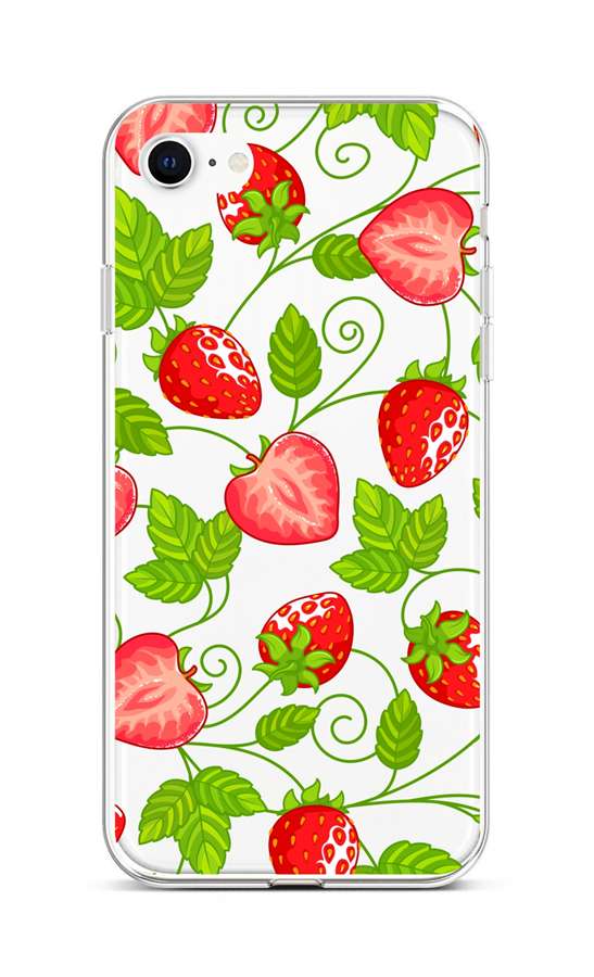 Levně Kryt TopQ iPhone SE 2022 silikon Strawberries 74008 (pouzdro neboli obal na mobil iPhone SE 2022)
