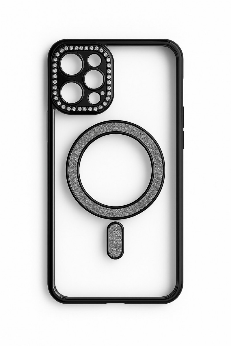 Levně Zadní kryt Bling Magsafe pro iPhone 12 Pro černý