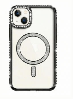 Zadní kryt Bling Magsafe pro iPhone 13 černý