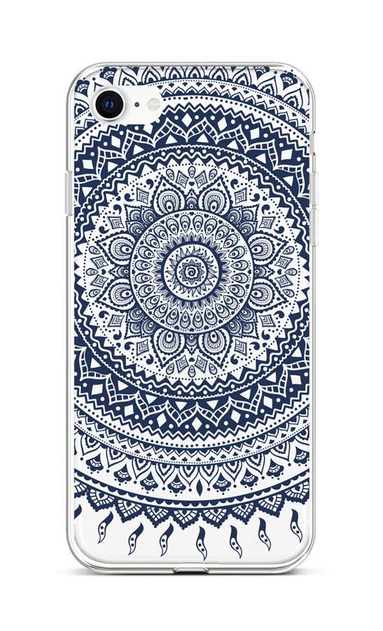 Zadní silikonový kryt na iPhone SE 2022 Navy Mandala