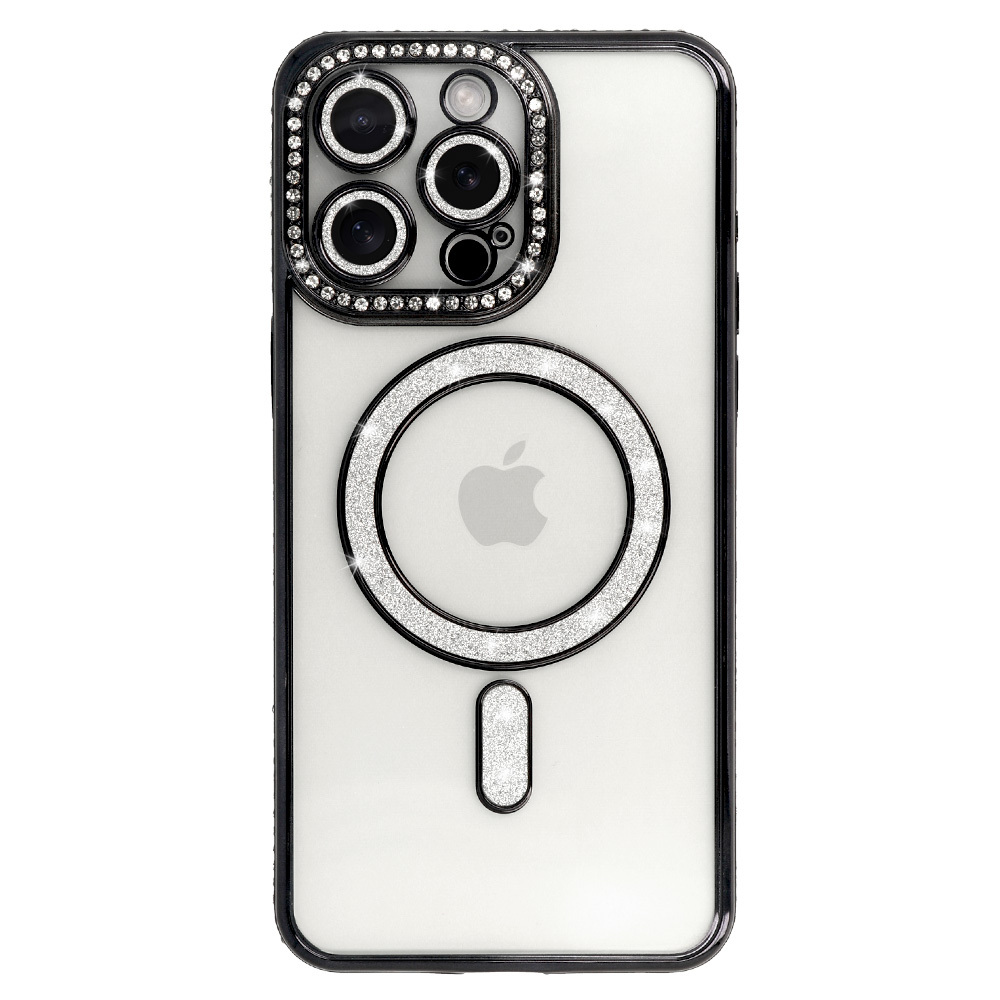 Levně Zadní kryt Bling Magsafe pro iPhone 14 Pro černý