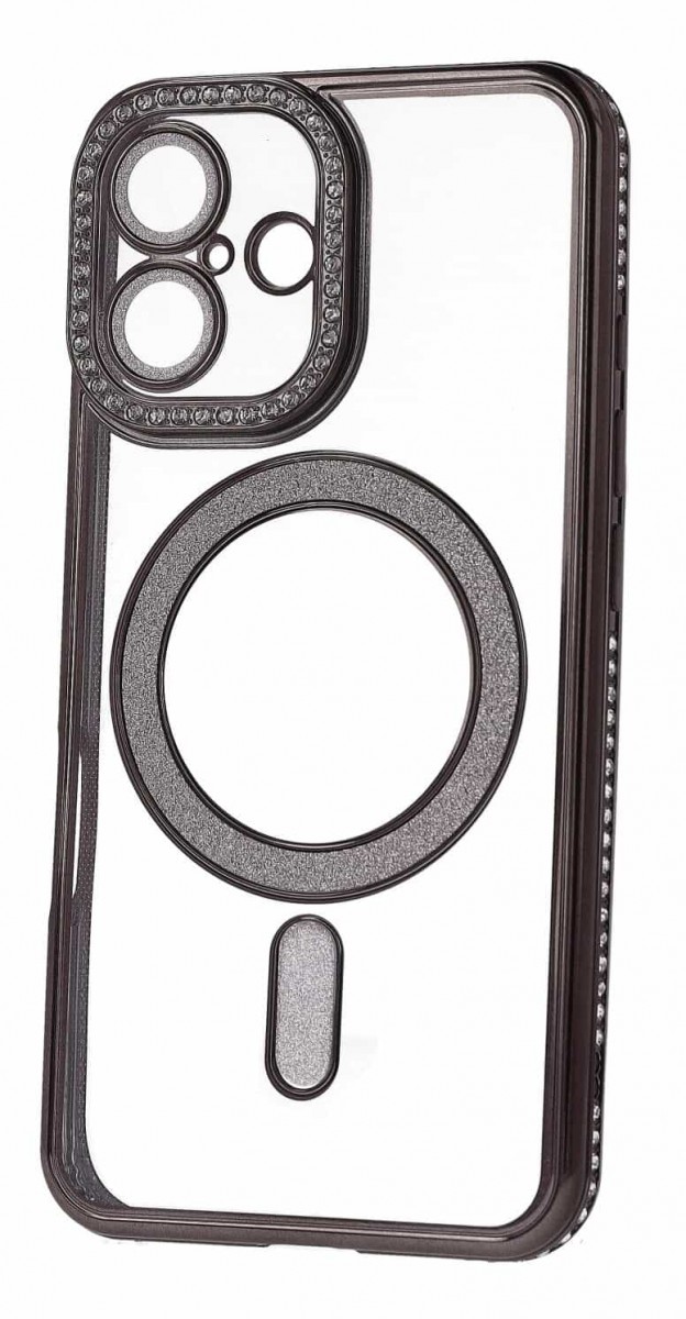Levně Zadní kryt Bling Magsafe pro iPhone 16 černý