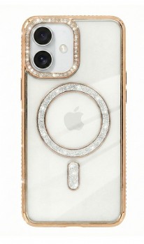 Zadní kryt Bling Magsafe pro iPhone 16 zlatý
