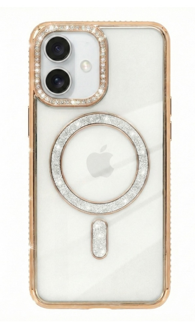 Zadní kryt Bling Magsafe pro iPhone 16 zlatý