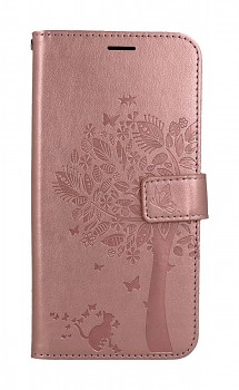 Knížkové pouzdro Mezzo na Samsung A37 5G Strom s kočičkou růžové