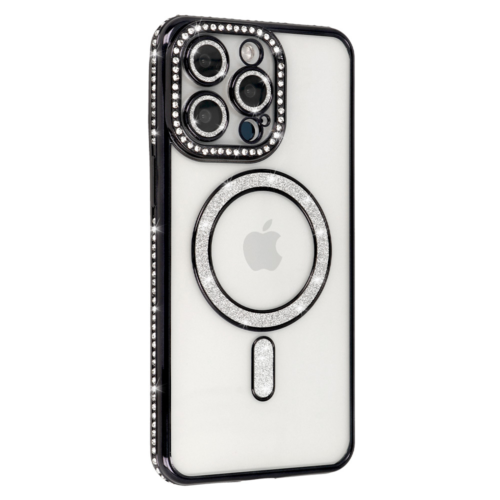 Levně Zadní kryt Bling Magsafe pro iPhone 16 Pro Max černý