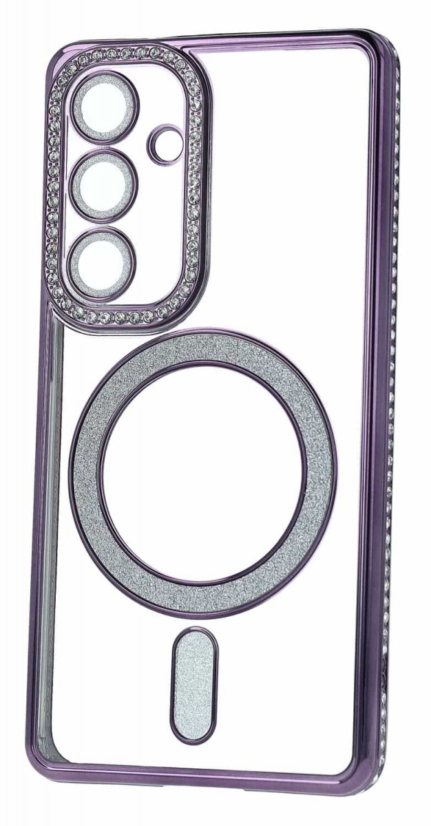 Zadní kryt Bling Magsafe pro Samsung Galaxy S24 fialový
