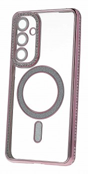 Zadní kryt Bling Magsafe pro Samsung Galaxy A35 5G růžový