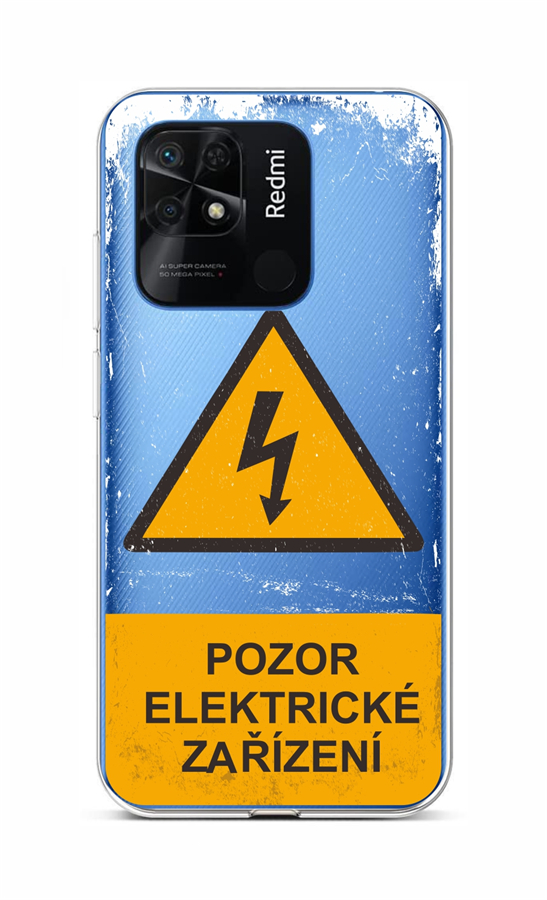 Zadní kryt na Xiaomi Redmi 10C Pozor elektrické zařízení
