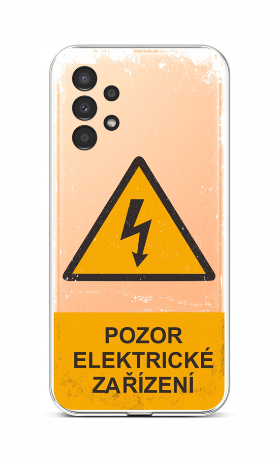 Zadní kryt na Samsung A13 Pozor elektrické zařízení