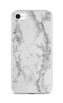 Zadní silikonový kryt STYLE na iPhone SE 2022 Mramor bílý