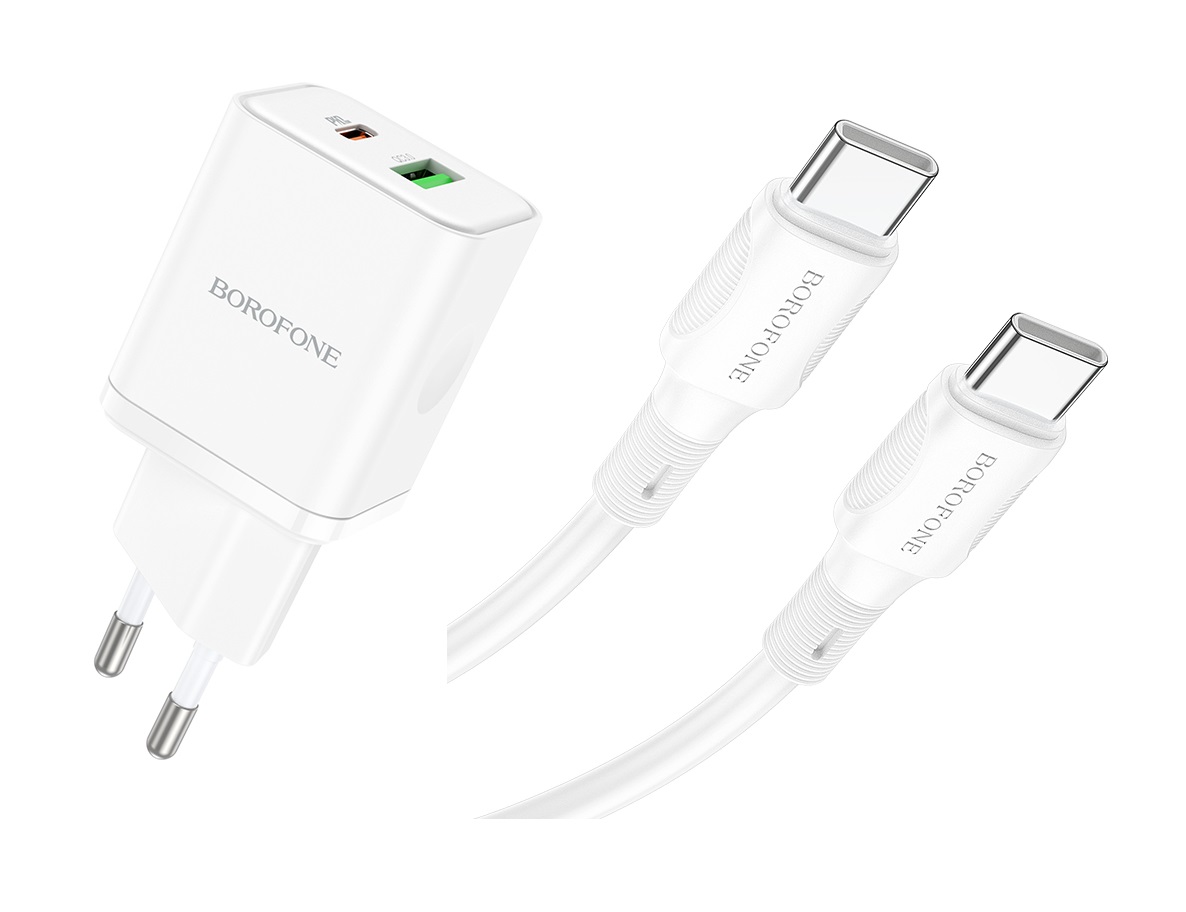 Levně Rychlonabíječka Borofone BN7 20W včetně datového kabelu USB-C bílá 84149