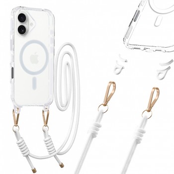 Zadní kryt Tel Protect Strap Clear pro iPhone 17 white