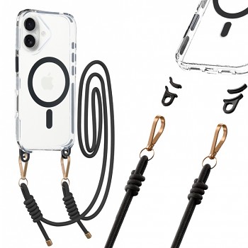 Zadní kryt Tel Protect Strap Clear pro iPhone 17 black