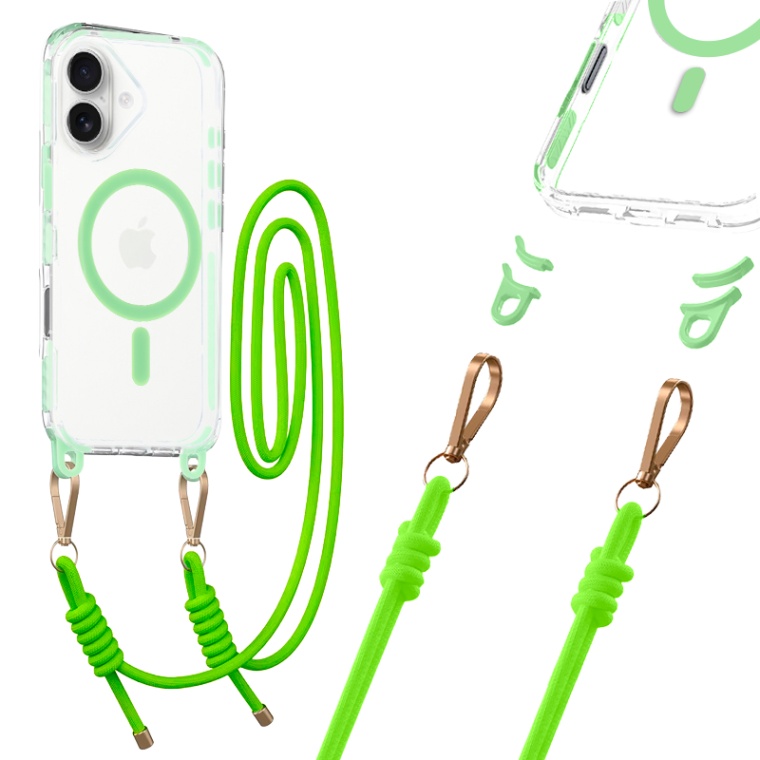 Zadní kryt Tel Protect Strap Clear pro iPhone 17 green