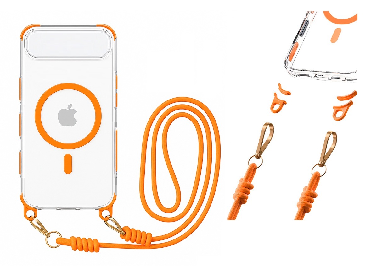 Levně Zadní kryt Tel Protect Strap Clear pro iPhone Air orange