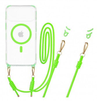 Zadní kryt Tel Protect Strap Clear pro iPhone 17 Pro green
