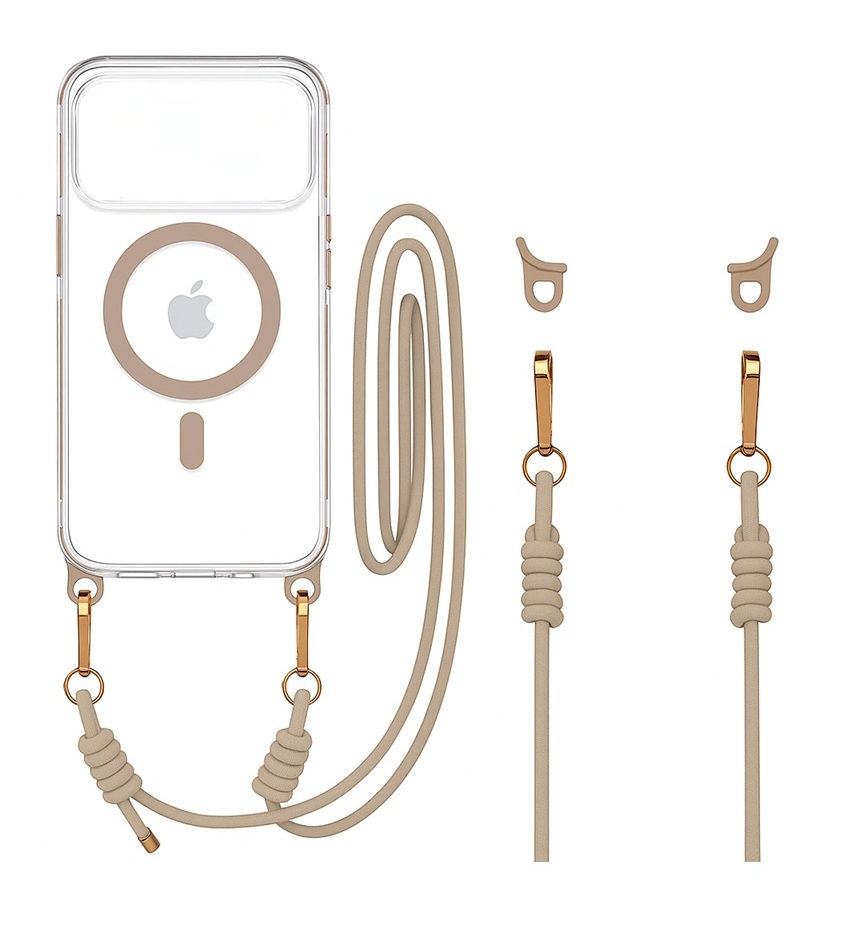 Zadní kryt Tel Protect Strap Clear pro iPhone 17 Pro gold