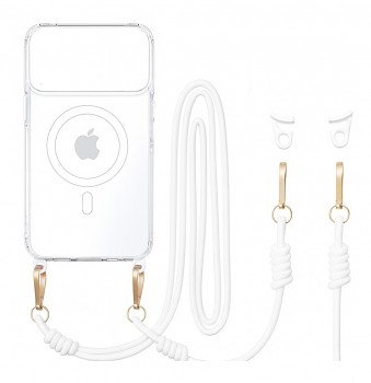 Zadní kryt Tel Protect Strap Clear pro iPhone 17 Pro Max white