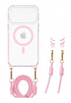 Zadní kryt Tel Protect Strap Clear pro iPhone 17 Pro Max pink