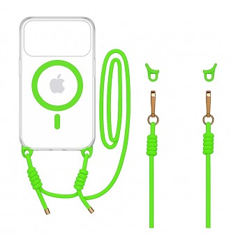 Zadní kryt Tel Protect Strap Clear pro iPhone 17 Pro Max green