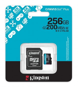 Paměťová karta Kingston 256 GB Class 10 Canvas Go Plus