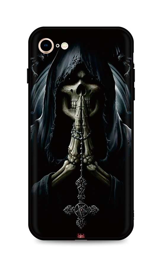 Zadní silikonový kryt DARK na iPhone SE 2022 Grim Reaper