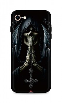 Zadní silikonový kryt DARK na iPhone SE 2022 Grim Reaper