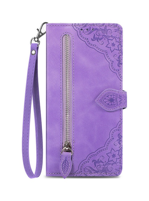 Knížkové pouzdro na Xiaomi Redmi Note 10 Pro se zipem fialové