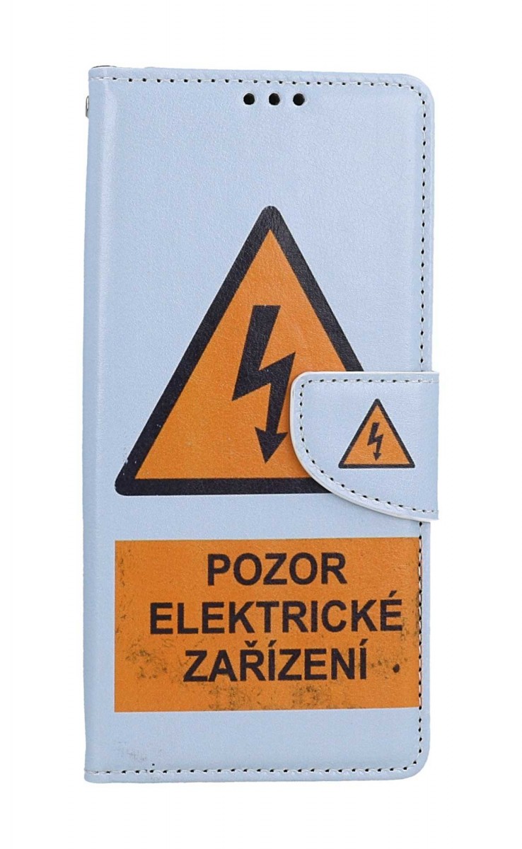 Levně Pouzdro TopQ Samsung A14 5G knížkové Pozor elektrické zařízení 94248 (kryt neboli obal na mobil Samsung A14 5G)