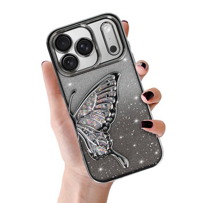 Levně Zadní kryt Tel Protect Butterfly Water pro iPhone 17 Pro silver