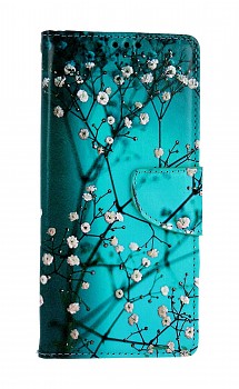 Knížkové pouzdro na Samsung A14 5G Modré s květy