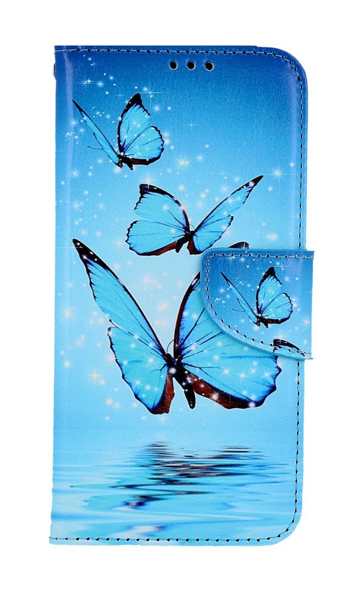 Levně Pouzdro TopQ Samsung A34 knížkové Modří motýlci 94278 (kryt neboli obal na mobil Samsung A34)