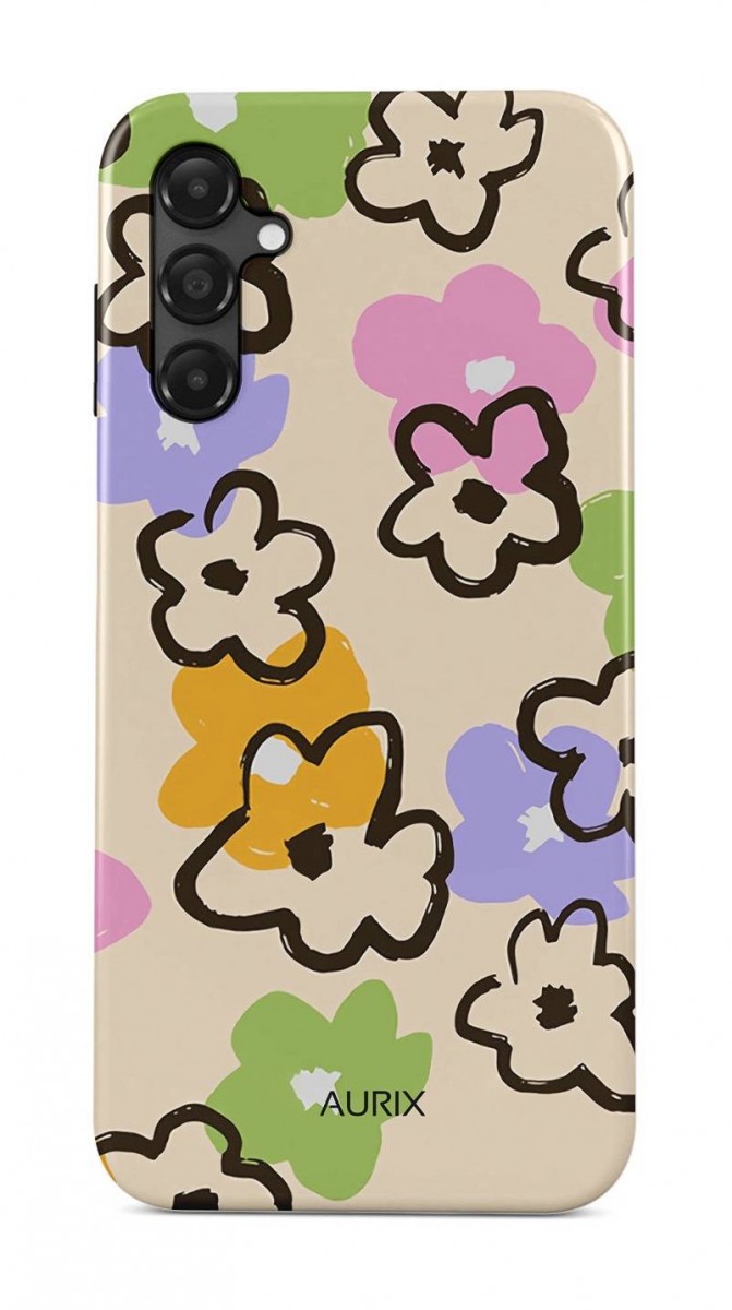 Levně Kryt AURIX Samsung A15 pevný Flower Drawing 134297 (pouzdro neboli obal na mobil Samsung A15)