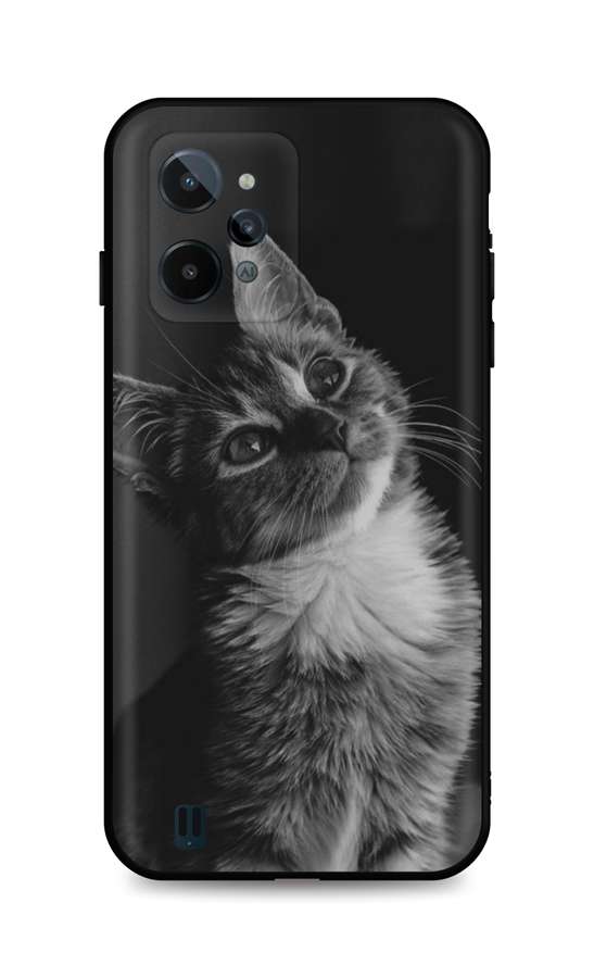 Zadní silikonový kryt DARK na Realme C31 Cute Cat