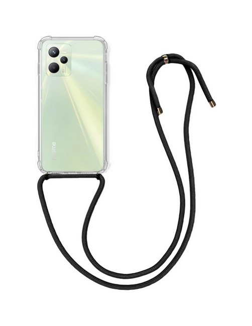 Levně Kryt TopQ Realme C35 silikon s černou šňůrkou průhledný 74374 (pouzdro neboli obal na mobil Realme C35)