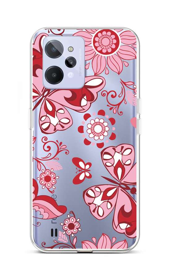 Levně Kryt TopQ Realme C31 Pink Butterfly 74431 (pouzdro neboli obal na mobil Realme C31)