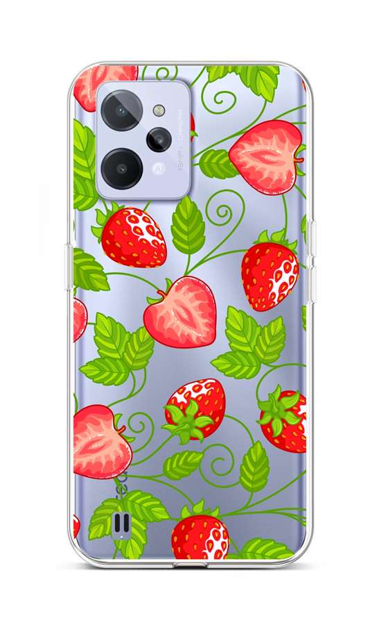 Levně Kryt TopQ Realme C31 Strawberries 74432 (pouzdro neboli obal na mobil Realme C31)