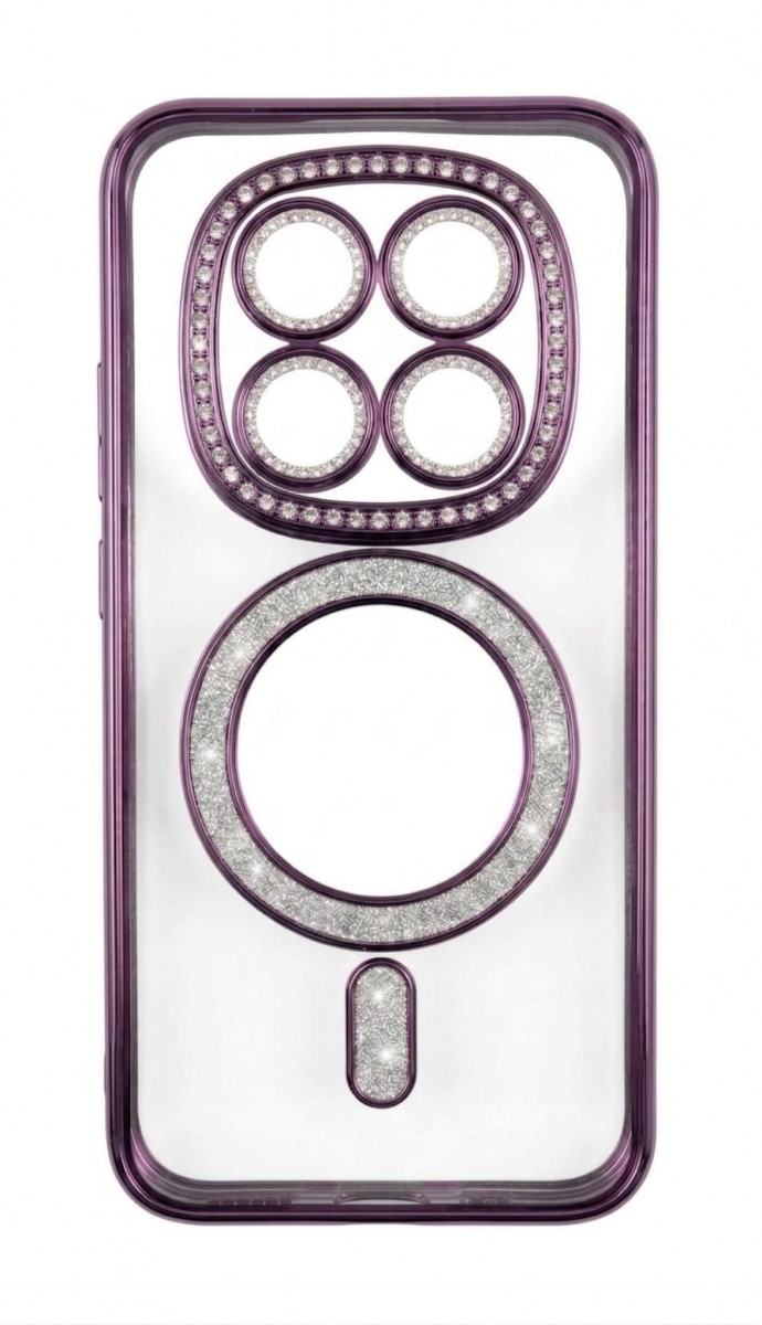 Kryt Bling Magsafe pro Xiaomi Redmi Note 15 4G fialový