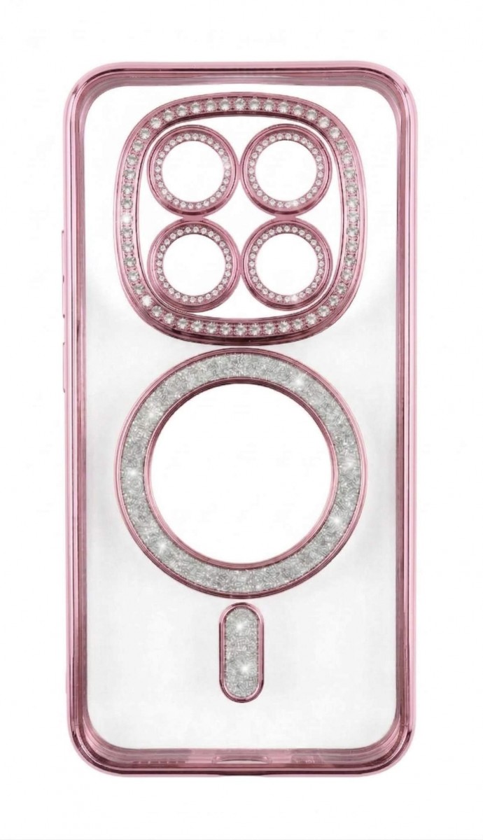 Levně Kryt Bling Magsafe pro Xiaomi Redmi Note 15 4G růžový
